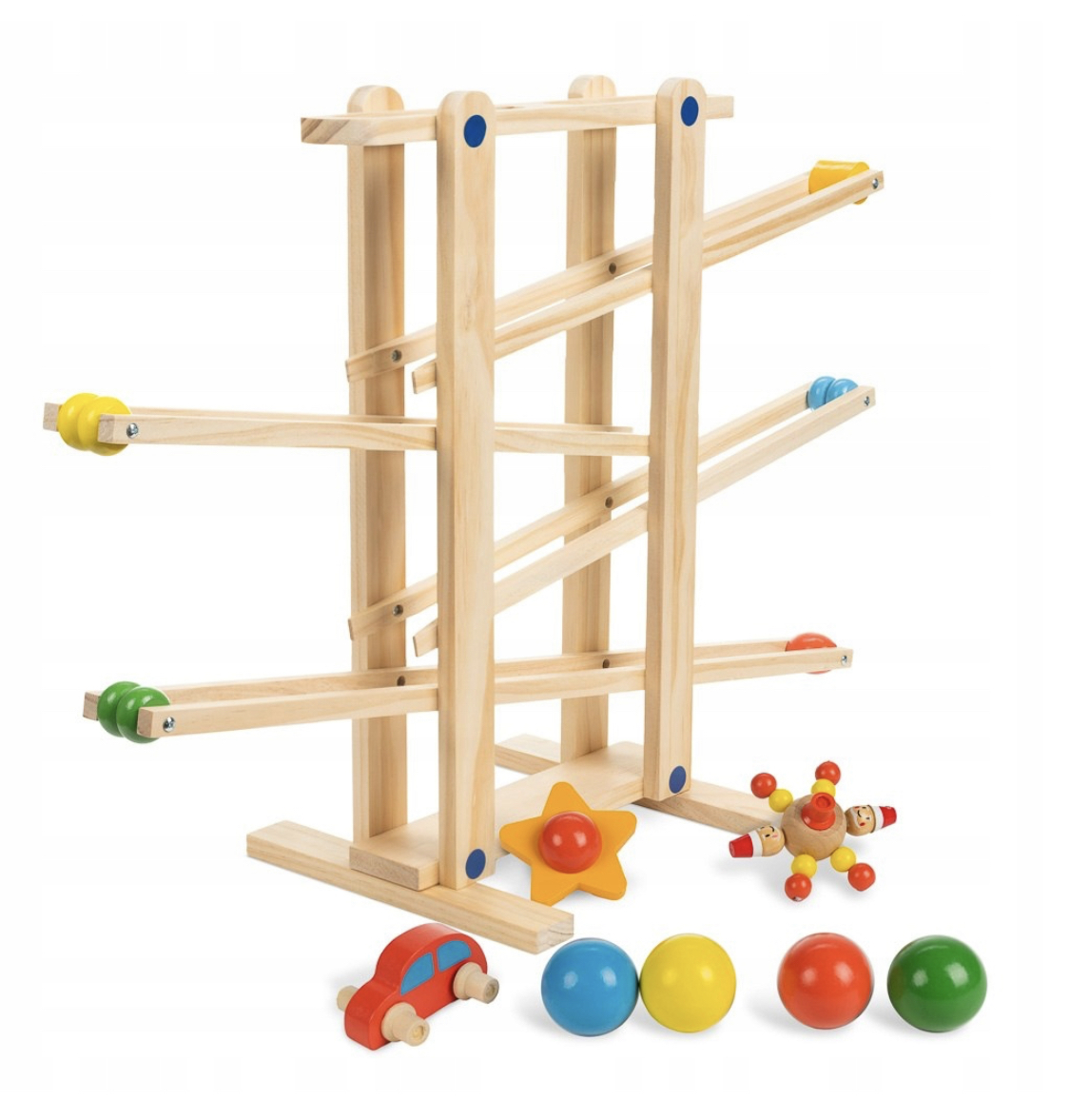 Dřevěná Montessori kuličková dráha 49,5cm