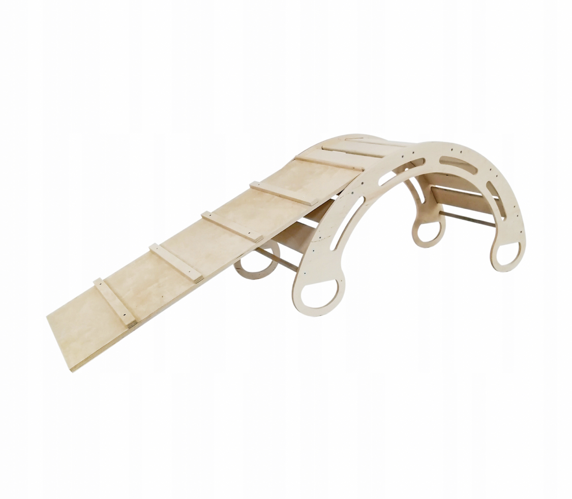 Dětská dřevěná skluzavka Montessori oboustranná 74,5 cm