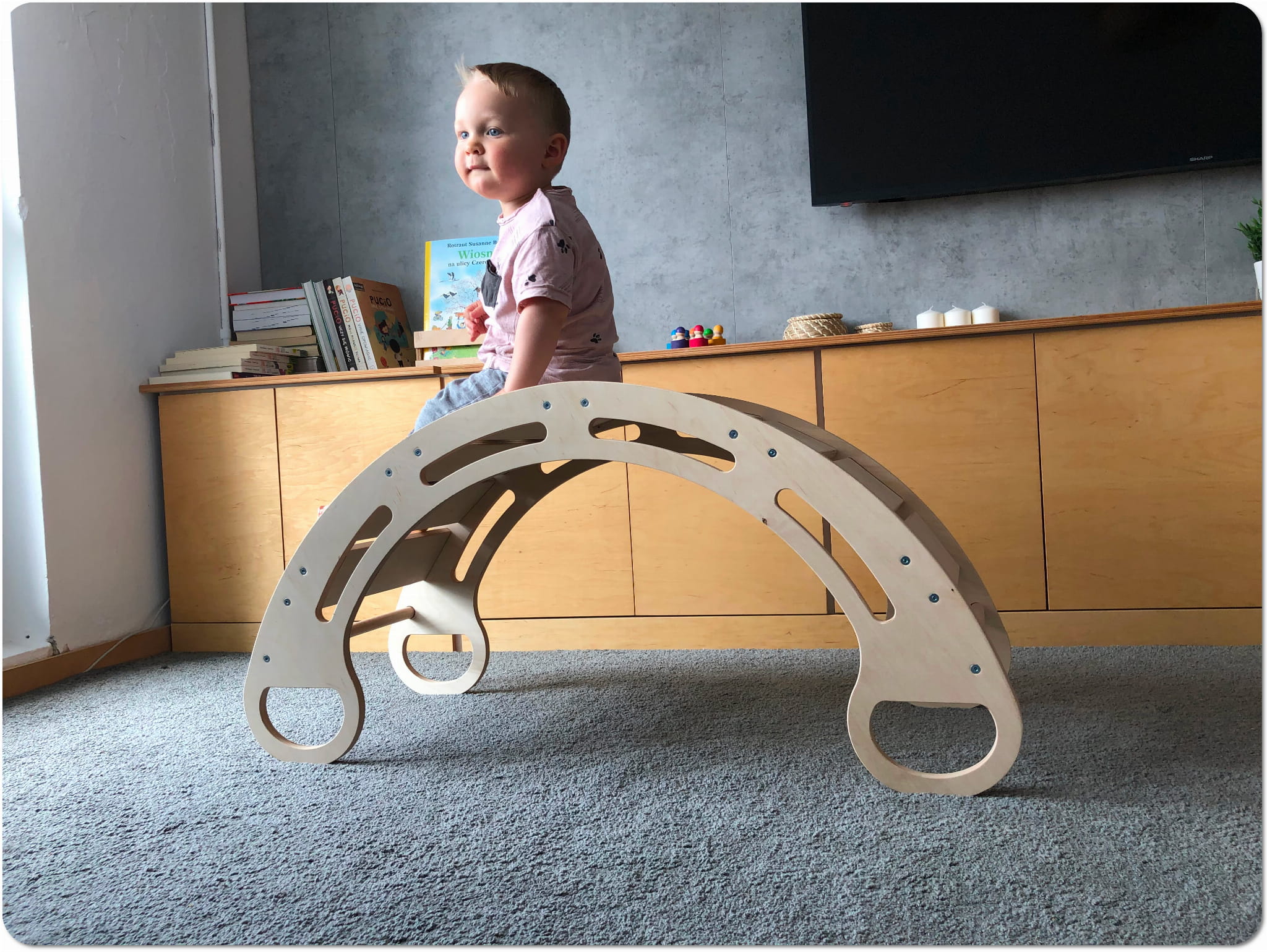 Dřevěná houpačka Montessori 85 přírodní