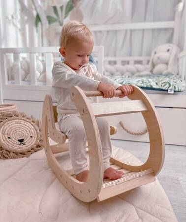 Dětská dřevěná houpačka Montessori přírodní