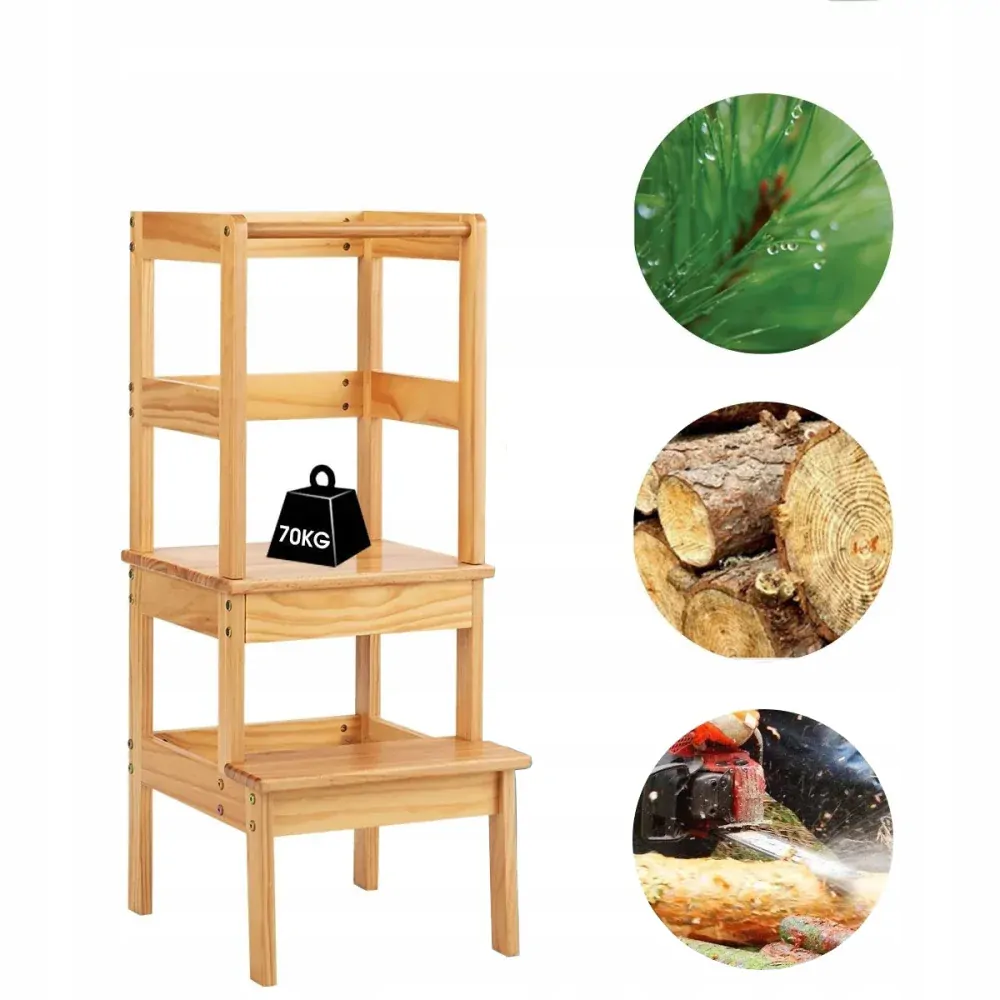 Dřevěná učící věž Montessori Kitchen Helper - 70kg - pomocník do kuchyně