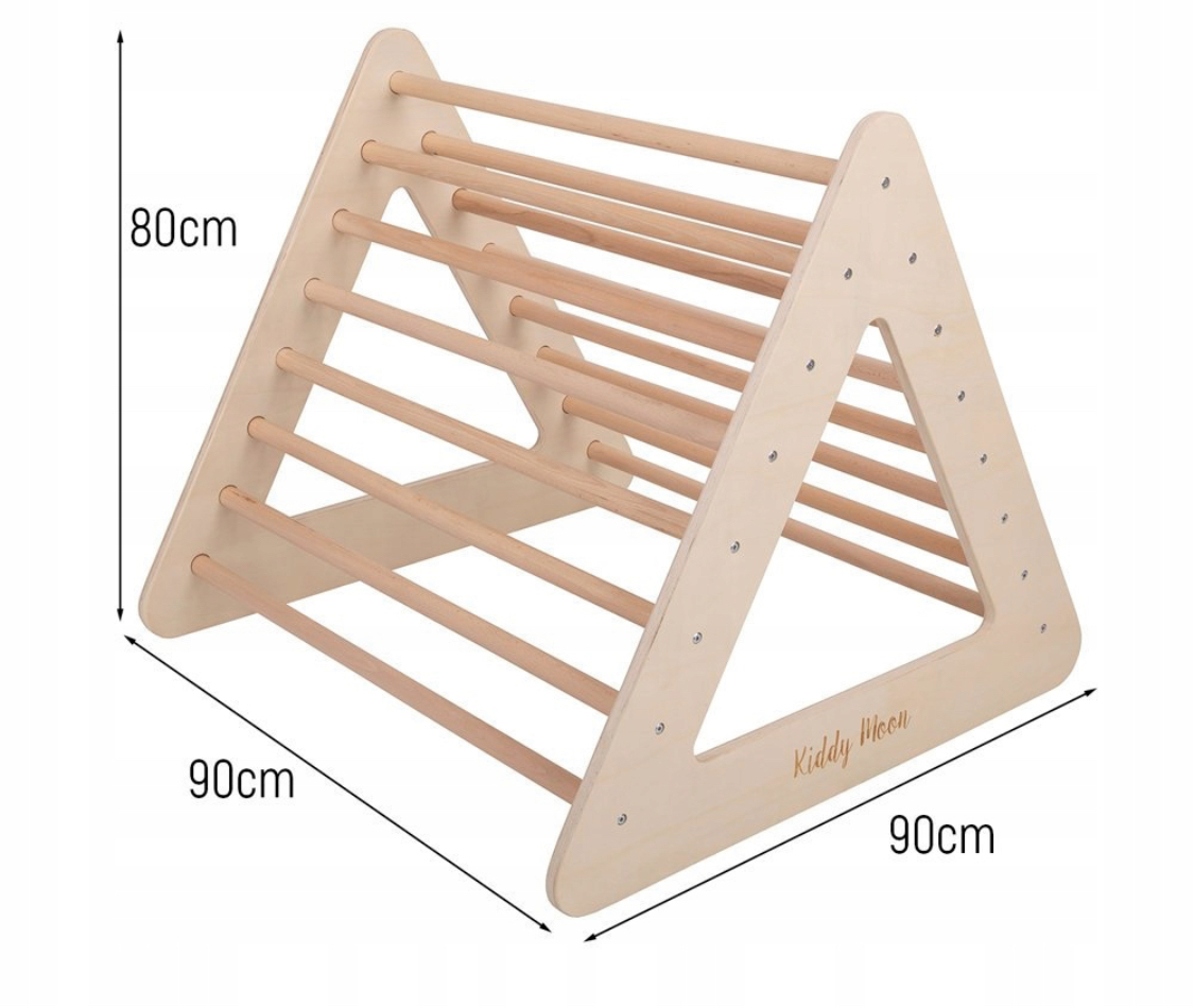 Dřevěný Montessori Piklerův trojúhelník se skluzavkou 91 cm - sestava
