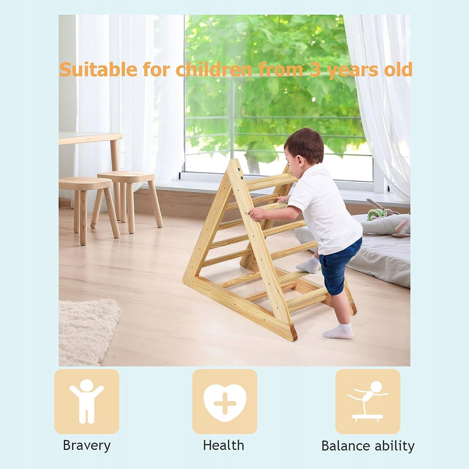 Dětský dřevěný Montessori Piklerův trojúhelník KIDDY DREAMS
