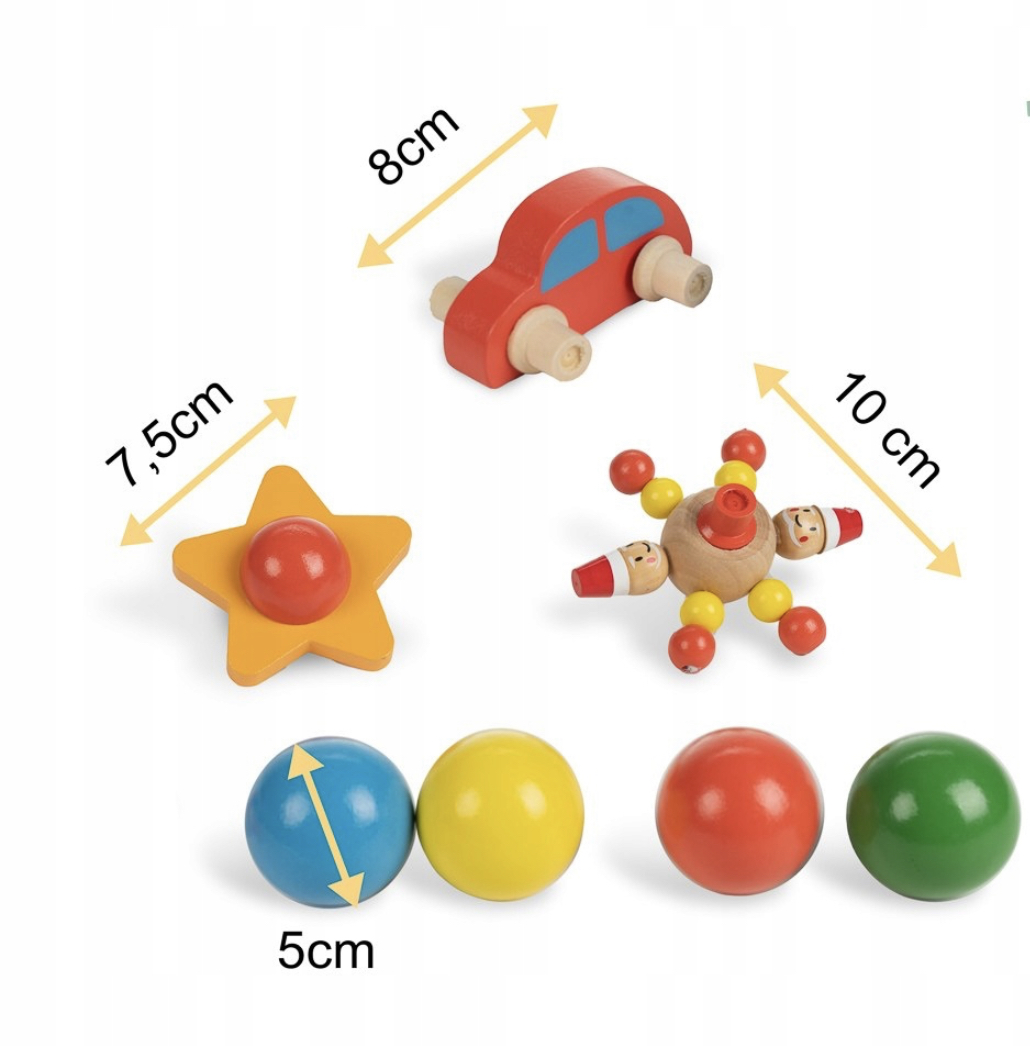Dřevěná Montessori kuličková dráha 49,5cm
