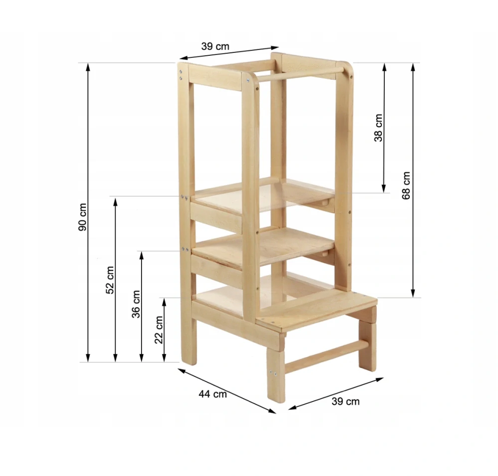 Dřevěná učící věž Montessori Kitchen Helper - pomocník do kuchyně 90 cm