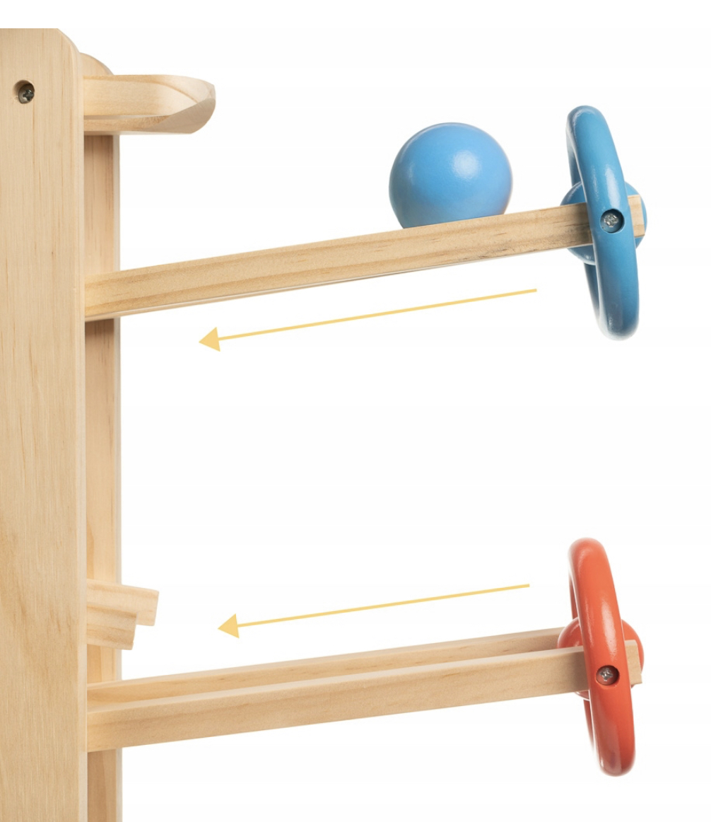 Dřevěná Montessori kuličková dráha 70 cm