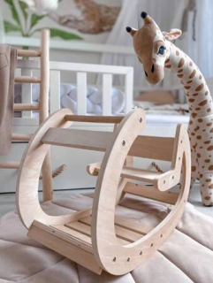 Dětská dřevěná houpačka Montessori přírodní